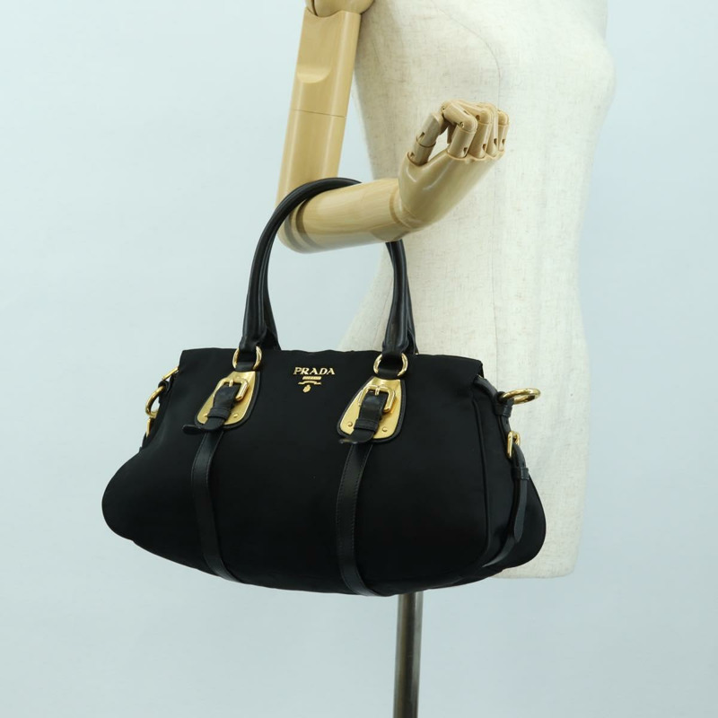 【日本直送】PRADA 尼龍手提包 黑色 金色 正品 177010V-22