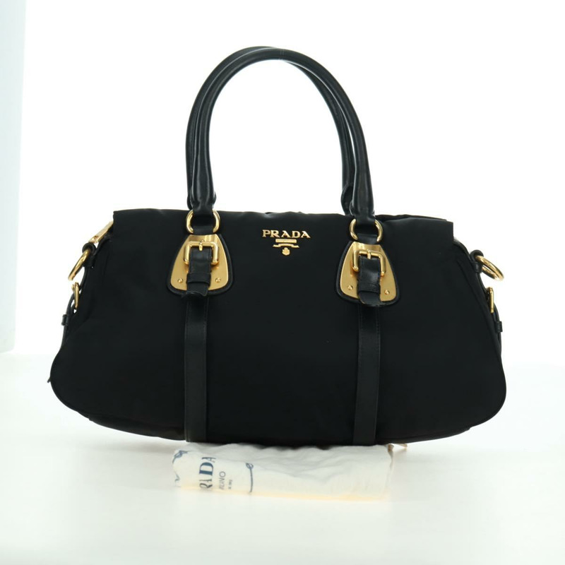 【日本直送】PRADA 尼龍手提包 黑色 金色 正品 177010V-23