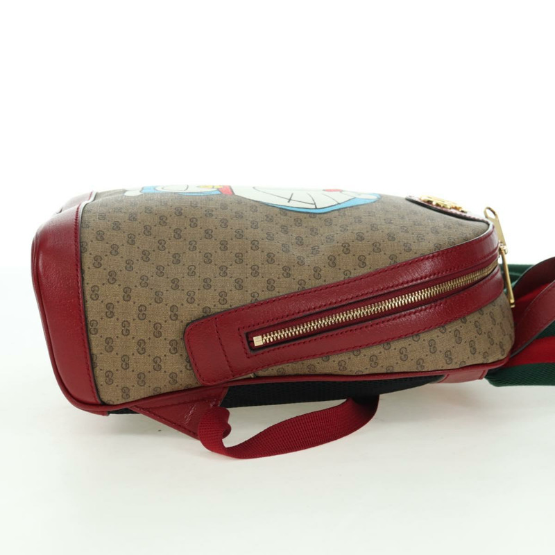 【日本直送】GUCCI Micro GG Supreme哆啦A夢雙肩包 PVC 米色 金色 647816 正品 BA12426M-4