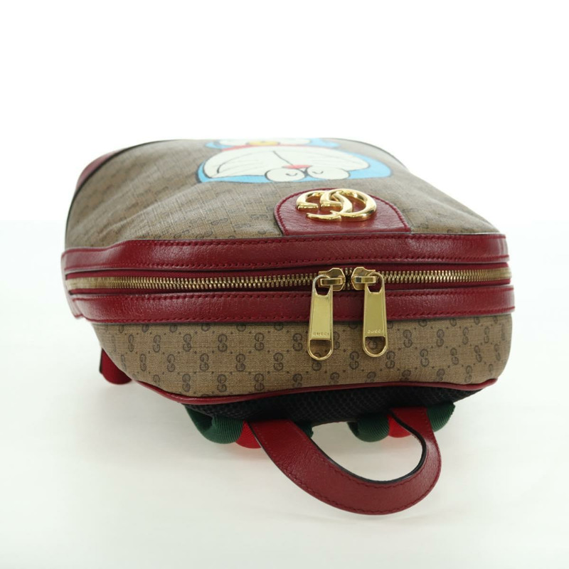 【日本直送】GUCCI Micro GG Supreme哆啦A夢雙肩包 PVC 米色 金色 647816 正品 BA12426M-5