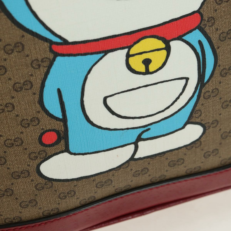 【日本直送】GUCCI Micro GG Supreme哆啦A夢雙肩包 PVC 米色 金色 647816 正品 BA12426M-17