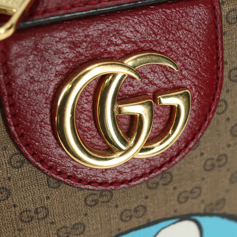【日本直送】GUCCI Micro GG Supreme哆啦A夢雙肩包 PVC 米色 金色 647816 正品 BA12426M-18