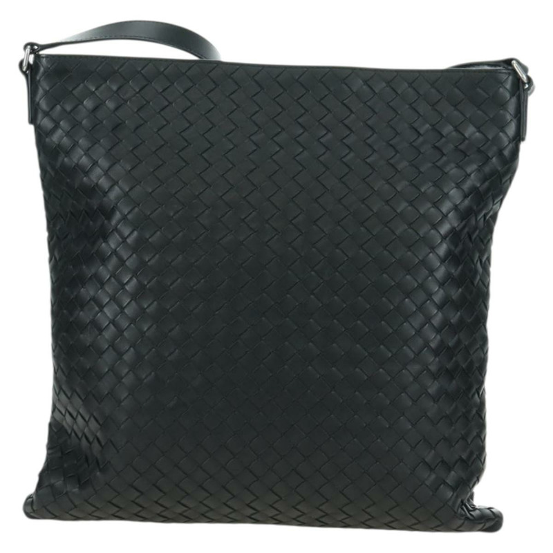 【日本直送】BOTTEGA VENETA INTRECCIATO 皮革肩背包 黑色 銀色 正品 am11497SAV-1