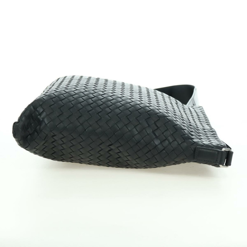 【日本直送】BOTTEGA VENETA INTRECCIATO 皮革肩背包 黑色 銀色 正品 am11497SAV-4
