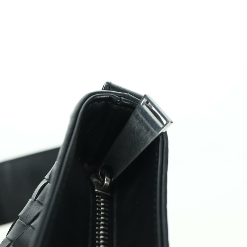 【日本直送】BOTTEGA VENETA INTRECCIATO 皮革肩背包 黑色 銀色 正品 am11497SAV-14