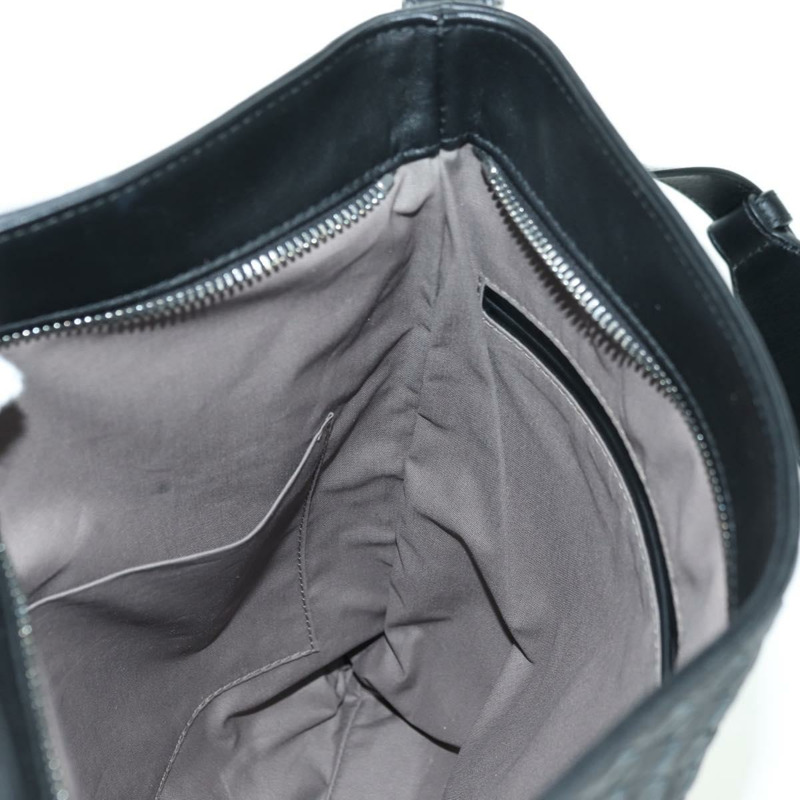 【日本直送】BOTTEGA VENETA INTRECCIATO 皮革肩背包 黑色 銀色 正品 am11497SAV-18