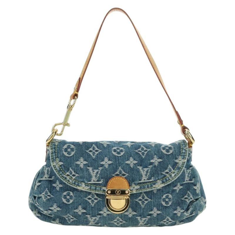 【日本直送】路易威登 Monogram Denim Mini Preity 手提包 藍色 M95050 LV Auth am11501SAM-1