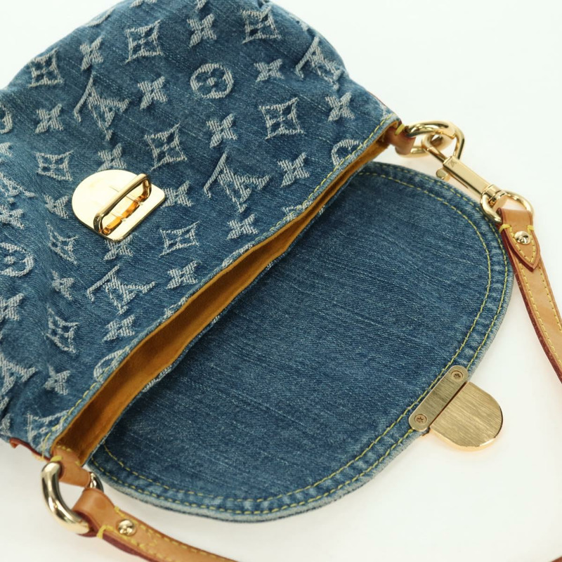 【日本直送】路易威登 Monogram Denim Mini Preity 手提包 藍色 M95050 LV Auth am11501SAM-15
