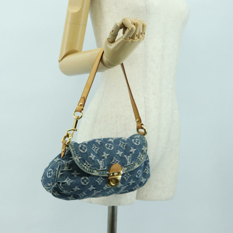 【日本直送】路易威登 Monogram Denim Mini Preity 手提包 藍色 M95050 LV Auth am11501SAM-22