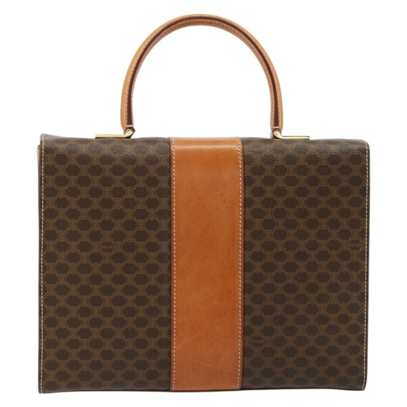 【日本直送】CELINE Macadam帆布手提包 PVC皮革 棕色 金色 正品 177206A-2