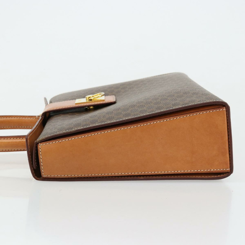 【日本直送】CELINE Macadam帆布手提包 PVC皮革 棕色 金色 正品 177206A-4