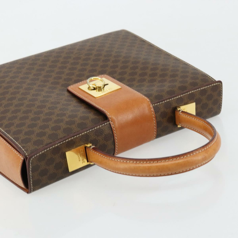 【日本直送】CELINE Macadam帆布手提包 PVC皮革 棕色 金色 正品 177206A-5