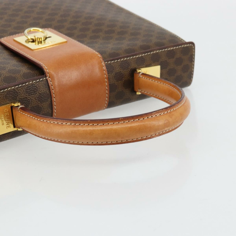 【日本直送】CELINE Macadam帆布手提包 PVC皮革 棕色 金色 正品 177206A-6