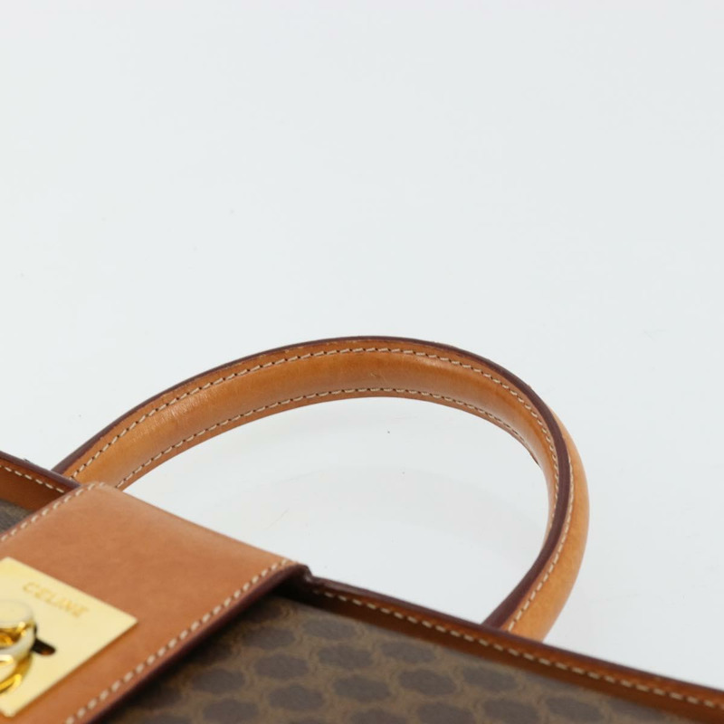 【日本直送】CELINE Macadam帆布手提包 PVC皮革 棕色 金色 正品 177206A-7