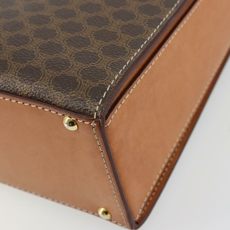 【日本直送】CELINE Macadam帆布手提包 PVC皮革 棕色 金色 正品 177206A-11