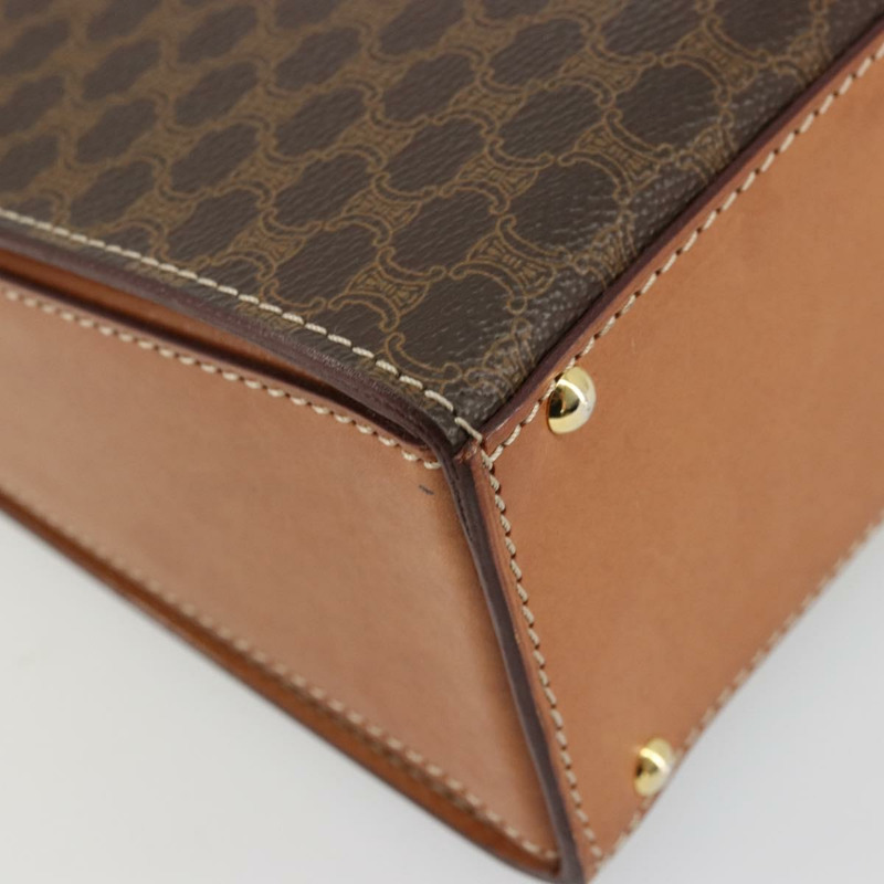 【日本直送】CELINE Macadam帆布手提包 PVC皮革 棕色 金色 正品 177206A-12