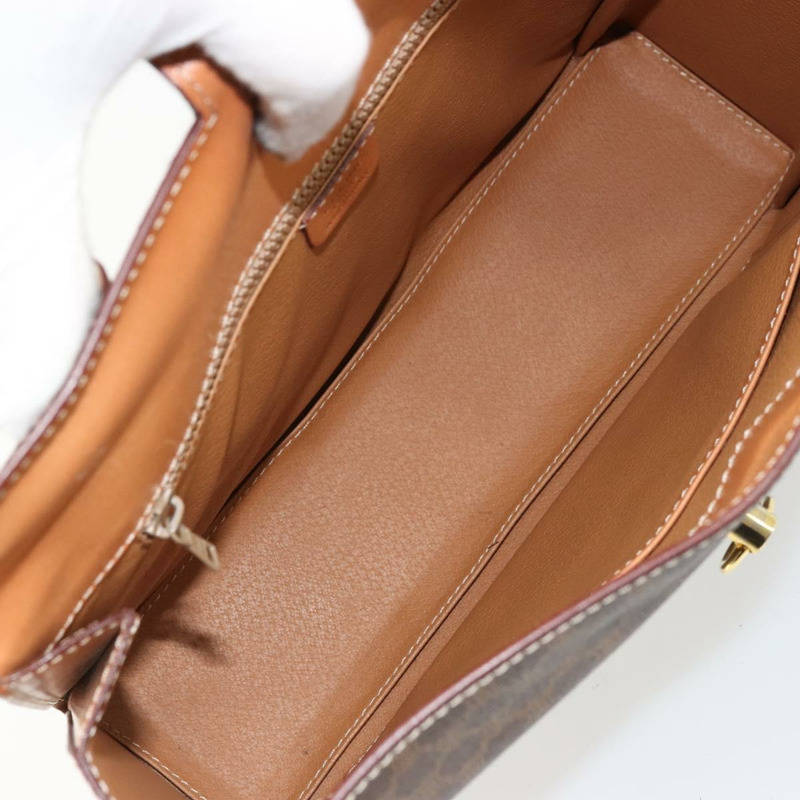 【日本直送】CELINE Macadam帆布手提包 PVC皮革 棕色 金色 正品 177206A-16