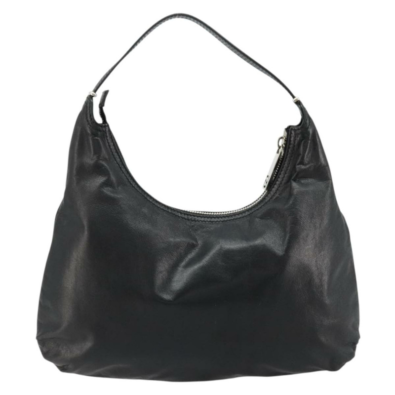 【日本直送】FENDI 銀色黑色皮革肩背包 正品 178594A-2