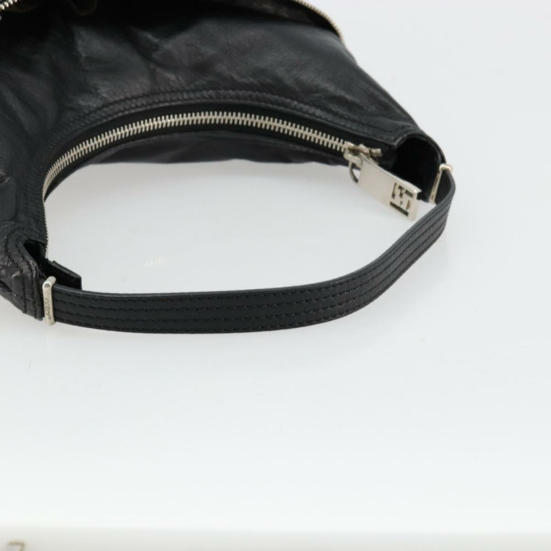【日本直送】FENDI 銀色黑色皮革肩背包 正品 178594A-6