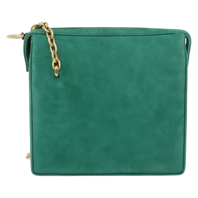 【日本直送】Christian Dior 鏈條肩背包 絨面革 綠色 金色 正品 177237A-2