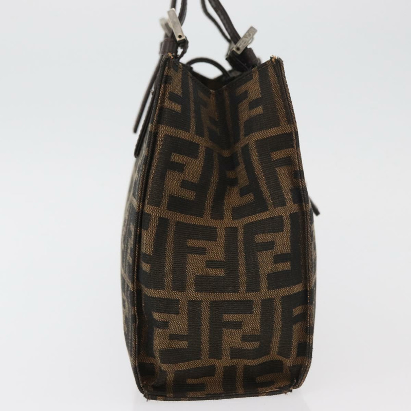 【日本直送】FENDI Zucca帆布Mamma Baguette手袋 黑色棕色 正品 175070A-4