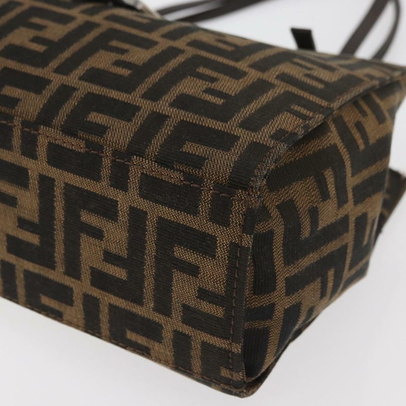 【日本直送】FENDI Zucca帆布Mamma Baguette手袋 黑色棕色 正品 175070A-10