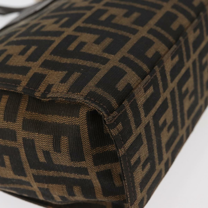 【日本直送】FENDI Zucca帆布Mamma Baguette手袋 黑色棕色 正品 175070A-11