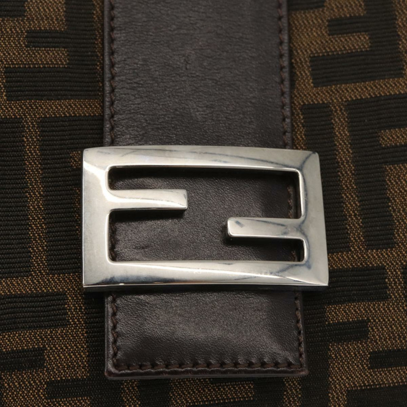 【日本直送】FENDI Zucca帆布Mamma Baguette手袋 黑色棕色 正品 175070A-13