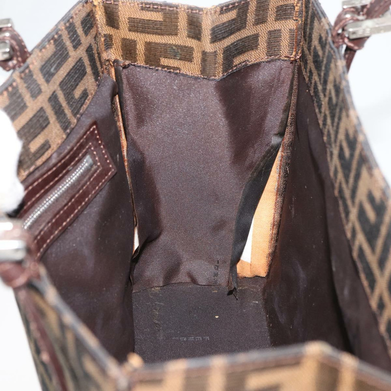 【日本直送】FENDI Zucca帆布Mamma Baguette手袋 黑色棕色 正品 175070A-17