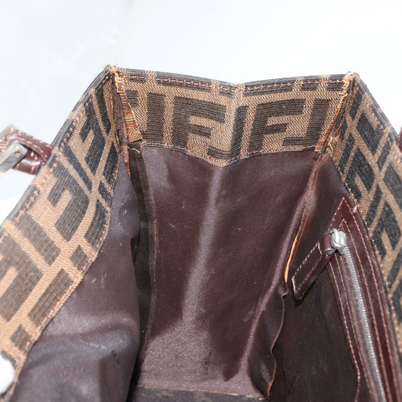 【日本直送】FENDI Zucca帆布Mamma Baguette手袋 黑色棕色 正品 175070A-18