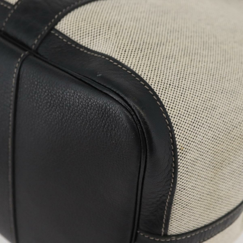 【日本直送】愛馬仕 Garden Party PM 手袋 帆布 米色 銀色 正品 bs34986V-11