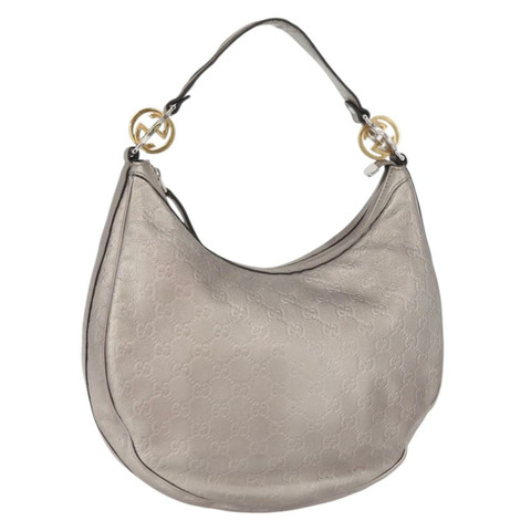 GUCCI GG帆布GG雙Guccissima包 皮革 銀色 232962 正品 178533V