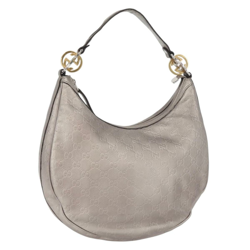 【日本直送】GUCCI GG帆布GG雙Guccissima包 皮革 銀色 232962 正品 178533V-0