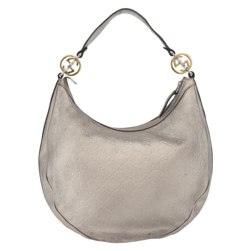 【日本直送】GUCCI GG帆布GG雙Guccissima包 皮革 銀色 232962 正品 178533V-2