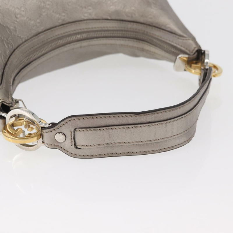 【日本直送】GUCCI GG帆布GG雙Guccissima包 皮革 銀色 232962 正品 178533V-6