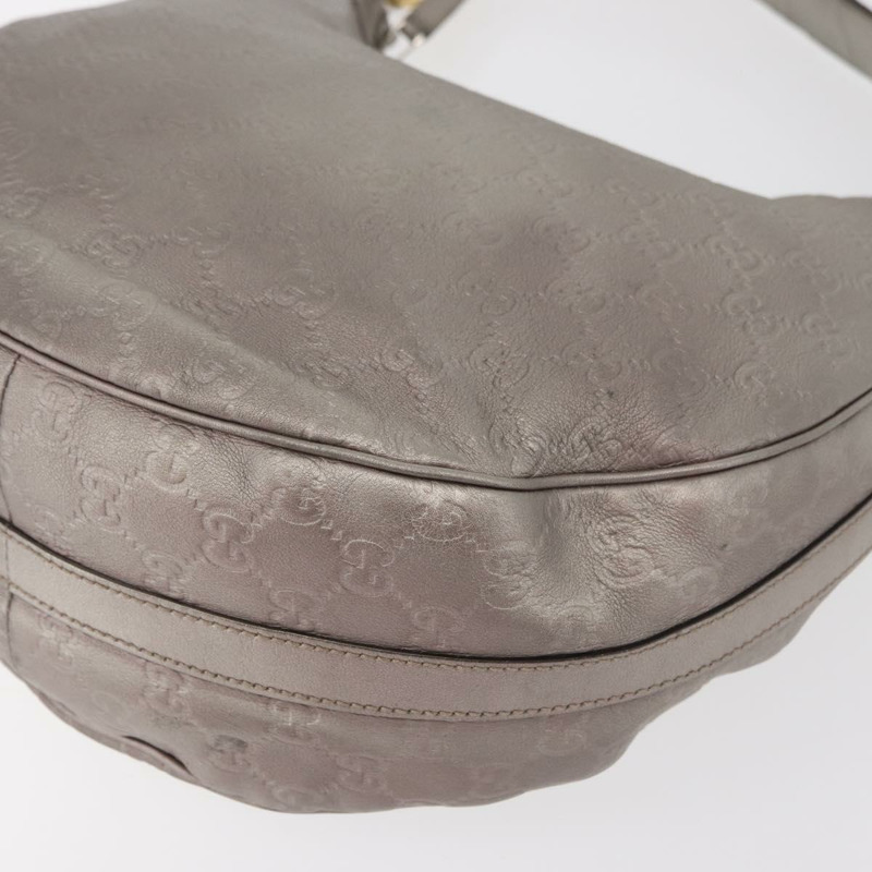 【日本直送】GUCCI GG帆布GG雙Guccissima包 皮革 銀色 232962 正品 178533V-12
