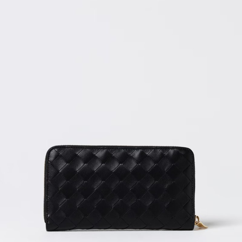 BOTTEGA VENETA BV 經典編織拉鍊長夾黑色-0
