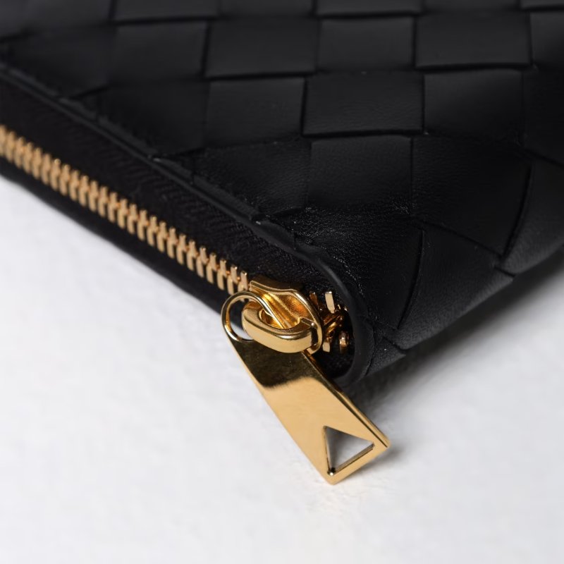 BOTTEGA VENETA BV 經典編織拉鍊長夾黑色-2