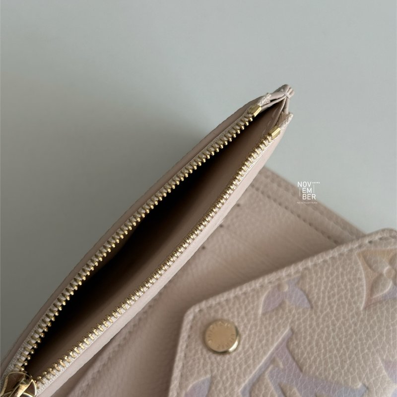 98新🩷 Louis Vuitton LV 路易威登 Victorine 三折錢包 粉色印花-4