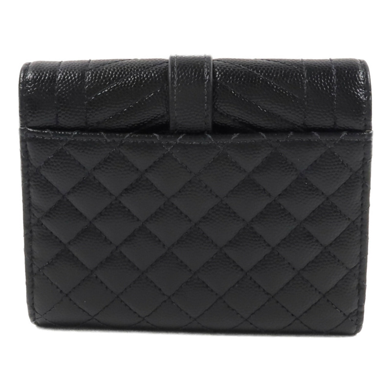 SAINT LAURENT 牛皮皮革Cassandre Matelasse Tri-Fold Compact錢包-1