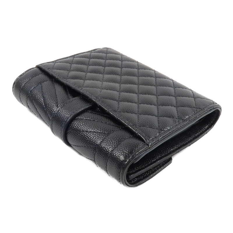 SAINT LAURENT 牛皮皮革Cassandre Matelasse Tri-Fold Compact錢包-3
