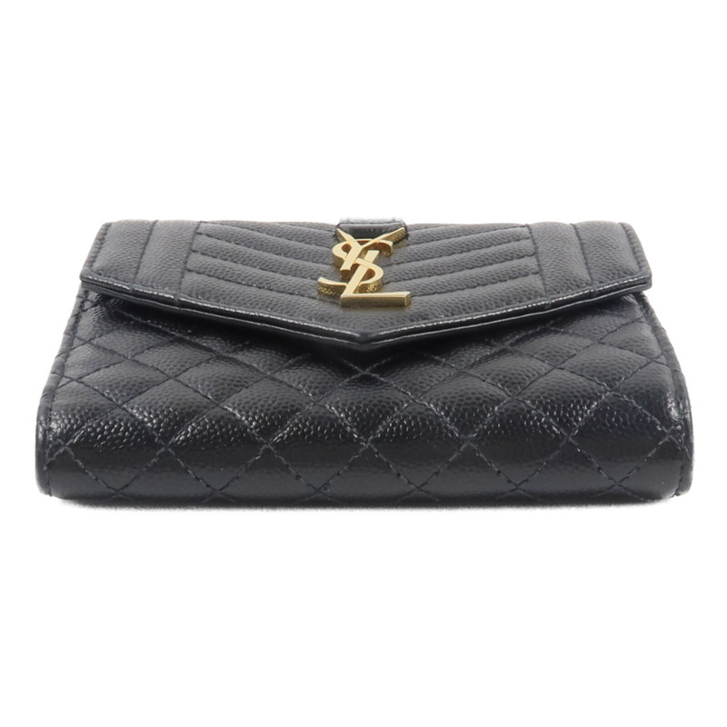 SAINT LAURENT 牛皮皮革Cassandre Matelasse Tri-Fold Compact錢包-4