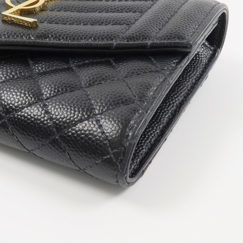 SAINT LAURENT 牛皮皮革Cassandre Matelasse Tri-Fold Compact錢包-5