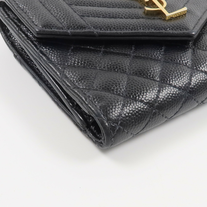 SAINT LAURENT 牛皮皮革Cassandre Matelasse Tri-Fold Compact錢包-6