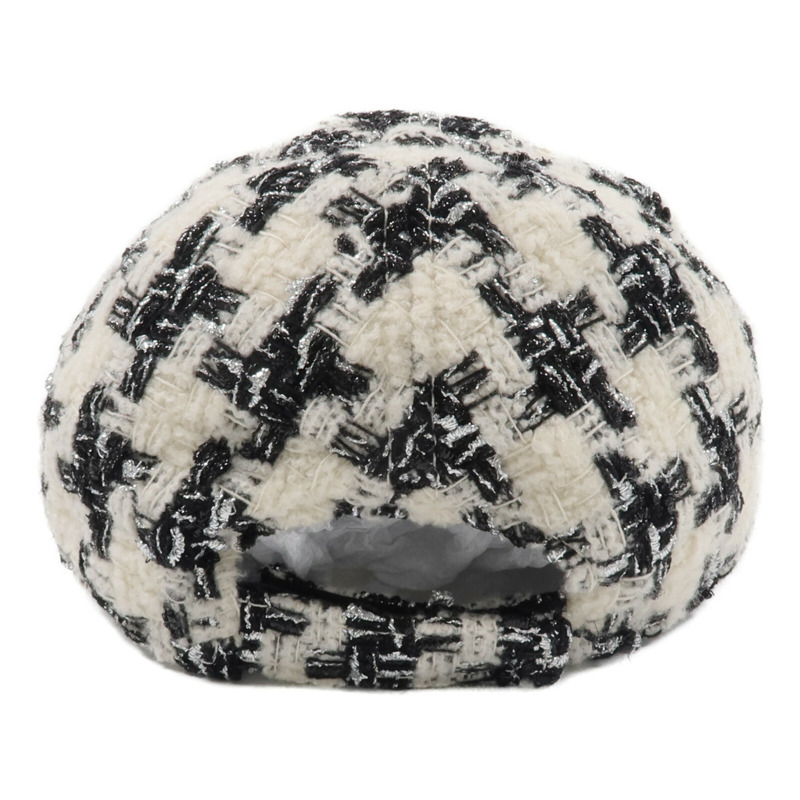 CHANEL 羊毛/聚醯胺/聚酯纖維/絲質/羊皮皮革Tweed CC Cap帽子-2