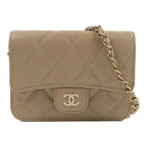CHANEL 牛皮皮革Classic Mini Wallet On Chain鏈帶肩背袋