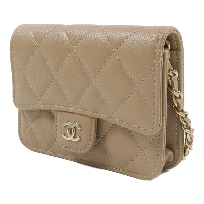 CHANEL 牛皮皮革Classic Mini Wallet On Chain鏈帶肩背袋-2