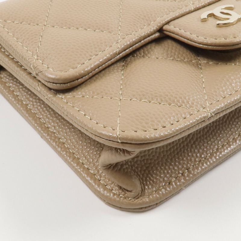CHANEL 牛皮皮革Classic Mini Wallet On Chain鏈帶肩背袋-6