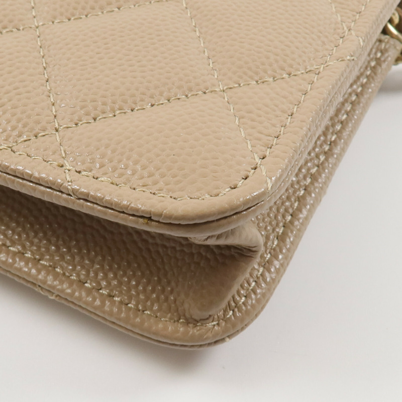CHANEL 牛皮皮革Classic Mini Wallet On Chain鏈帶肩背袋-7