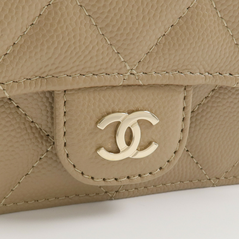 CHANEL 牛皮皮革Classic Mini Wallet On Chain鏈帶肩背袋-9